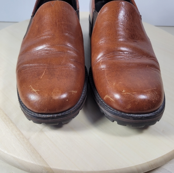 Vintage Cole Haan Country Brown Leather Lug Heel Slip-on Loafer Shoe Size 8 B - Picture 9 of 14